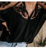 Tops Fashionable Black Blouses Women's Elegant Lace blouse ladies' blouses & tops