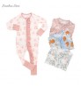 New soft Baby clothing Baby Boys Girls Jumpsuit Outfit 95%Bamboo 5%Spandex Custom Printed Sleepsuit Baby Ruffle Zipper Romper