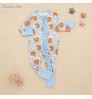 New soft Baby clothing Baby Boys Girls Jumpsuit Outfit 95%Bamboo 5%Spandex Custom Printed Sleepsuit Baby Ruffle Zipper Romper