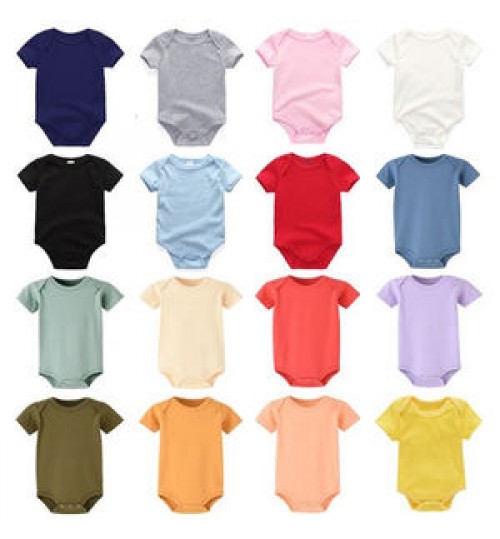 23 colors solid plain baby romper blank baby onesie baby bodysuits clothing clothes jumpsuit