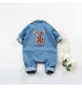 2021 Spring New Handsome 3 24 Months baby Denim clothes Romper Baby clothing girls boys giraffe short sleeve jumpsuit baby