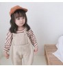 Y107051 Corduroy suspender kids winter rompers 100% cotton baby suspenders RTS kids overalls one-piece long suspender trousers