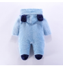 2020 Overalls Winter Kids Snowsuit Lassie Jumpsuit Rompers Baby Warm Newborn Solid Color Lining Thicken 0-12M