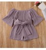 MIOZING Infant Baby Girls Rompers Overalls 7 Colors Flare Sleeve Solid Jumpsuits Clothes