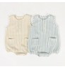 2022 summer new arrivals baby rompers stripe waffle baby jumpsuit sleeveless onesie