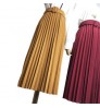 Wholesale 16 Colors Fashion Saias Faldas With Belt Skirt Ladies High Waist Casual Plain Long Midi Pleated Skirts Womens