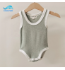 Summer custom baby girls&boys crawl clothes terry towel sleeveless cotton solid color playsuits towel romper