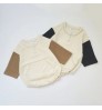 Baby color block kangaroo pocket bubble romper french terry long sleeve playsuit