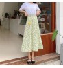 Korean hot selling Wholesale woman 100% cotton printed apparel casual Women's Half Dress skirts