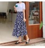 Korean hot selling Wholesale woman 100% cotton printed apparel casual Women's Half Dress skirts