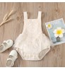 Infant Baby Girls Fly Sleeve Solid Cotton Lace Rompers Playsuits Newborn Girls Jumpsuits Toddler Baby Sunsuits 0-24M