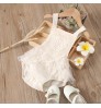 Infant Baby Girls Fly Sleeve Solid Cotton Lace Rompers Playsuits Newborn Girls Jumpsuits Toddler Baby Sunsuits 0-24M