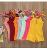 0-24M Summer Newborn Infant Baby Girls Romper Soild Color Jumpsuits Playsuits Onepiece Sleeveless Toddler Baby Short Clothing