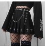 Y2K Dark Academy suit punk skirt functional wind a-word tactical half-length pleated skirt high-cold black cross mini skirt