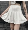 Y2K Dark Academy suit punk skirt functional wind a-word tactical half-length pleated skirt high-cold black cross mini skirt