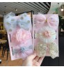 2022 Cute Satin Elastic Silk Gift Bow Accessories Girls Butterfly Headband Baby Hairband Set