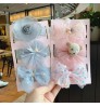 2022 Cute Satin Elastic Silk Gift Bow Accessories Girls Butterfly Headband Baby Hairband Set