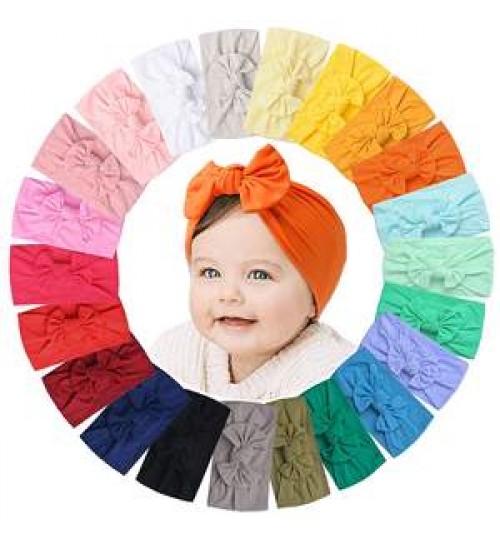 Tailai Hot Sell Baby Hair Accessories Nylon Headbands Hairbands Hair Bow Elastics baby bow headband for Baby