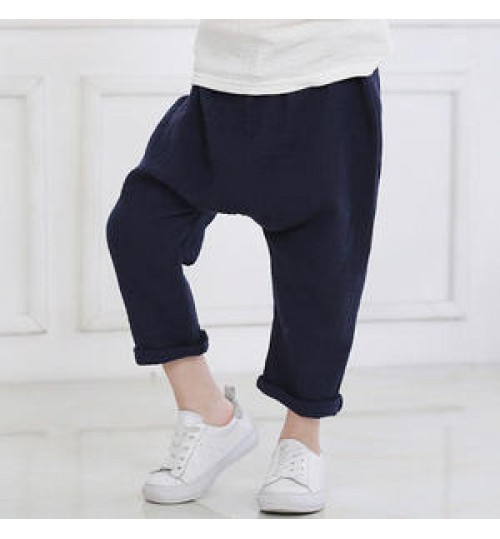 Trousers Baby 1-6Years Cotton Linen Girls Boys Casual Trousers Baby Kids Loose Pants Toddler Children Solid Jogger Pants For Kids