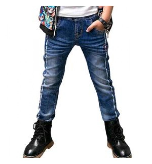 Kids Fashion Child Denim Long Pants For Boy Baby Elastic Waist Trousers