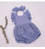 Newborn Organic Cotton Butterfly Short Sleeve New Multiple Colour Cute Casual Loose Baby Rompers With Bow Bandana