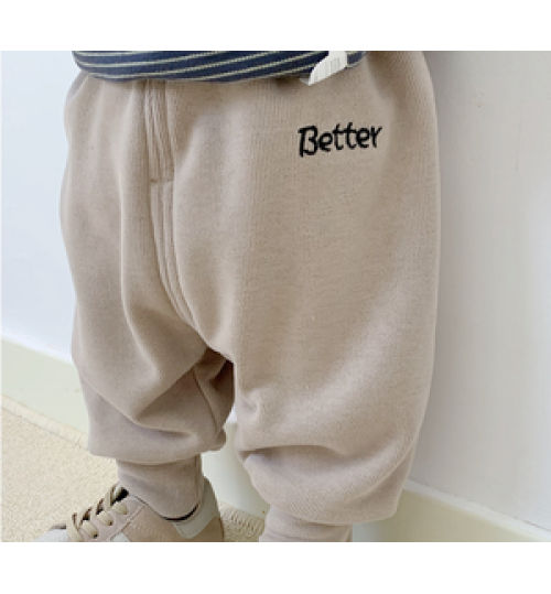 Wholesale children's boutique clothing track pants cotton casual baby trousers