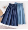 Custom China Factory Wholesale Casual Elastic High Waist Midi Long Denim Skirts for Women Girls