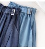 Custom China Factory Wholesale Casual Elastic High Waist Midi Long Denim Skirts for Women Girls