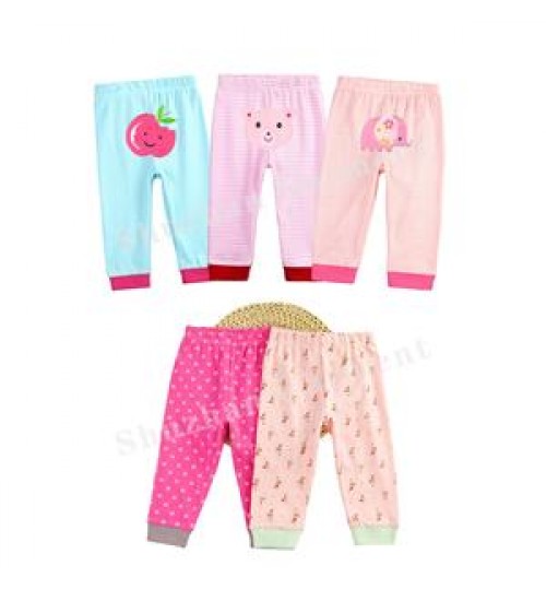 Spring Newborn Baby Pants Trousers Cotton Elastic Waist Band Embroidered and printed Knitted Baby Boy's and Girl's long Pants