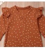 0-24M Baby Girl Clothes Newborn fly sleeved Polka Dots full print Romper Long Sleeve Floral Jumpsuit Playsuit Outfit Clothes