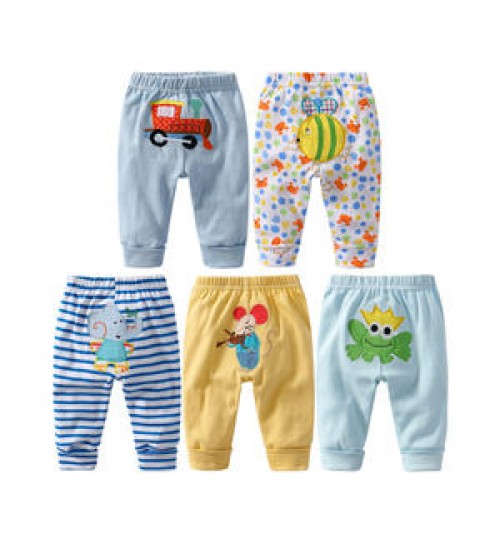 Wholesale 100% Cotton Baby Harem Pants Newborns Trousers 5-pack