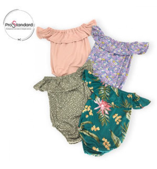 Wholesale Baby Boy Girl Clothes Romper Set Summer Playsuit with Solid And Floral Print