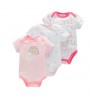 2022 new short sleeve romper three-piece cute prints comfortable cotton fabric baby romper