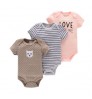 2022 new short sleeve romper three-piece cute prints comfortable cotton fabric baby romper