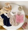 0-24M Newborn Infant Baby Romper Plaid Print Jumpsuit Playsuit Summer Short Sleeve Toddler Clothing Rompers