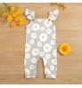 Private Label Toddler Girl Summer Long Playsuit Cute Daisy Sunflower Print Flying Sleeves Baby Romper Bodysuit