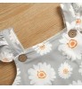 Private Label Toddler Girl Summer Long Playsuit Cute Daisy Sunflower Print Flying Sleeves Baby Romper Bodysuit