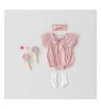 Organic Cotton Soft Baby Girl Clothes Summer New Ruffle Romper Jumpsuit Pink Baby Playsuit