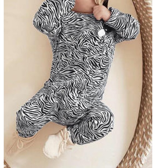 new 2021 Autumn Winter Newborn Toddler Kids Baby Girls Wave Print Long Sleeve zebra Romper Jumpsuit Playsuit Clothes Outfit