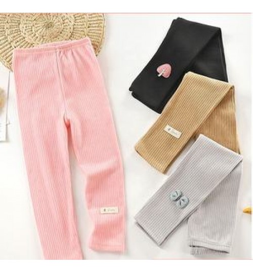 Children Classic Solid Ribbed Comfortable Pants Plain Leggings Trousers Infant Autumn Winter Baby Girls 1-6 Year Newborn Cotton