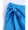 Q350 Autumn 2021 Solid Color Side Bow Knot Wrapped Skirt Women Pencil Skirts Saias Clothing 9