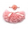 2020 OEM princess peach bow soft cotton baby girl birthday tutu trousers