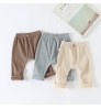 G108082 Pants for kids Casual Harems Trousers Bottoming Pant Ribbed Elastic Solid Color Girls Clothing For Baby Boys leggins