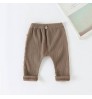 G108082 Pants for kids Casual Harems Trousers Bottoming Pant Ribbed Elastic Solid Color Girls Clothing For Baby Boys leggins