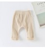 G108082 Pants for kids Casual Harems Trousers Bottoming Pant Ribbed Elastic Solid Color Girls Clothing For Baby Boys leggins