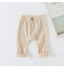 G108082 Pants for kids Casual Harems Trousers Bottoming Pant Ribbed Elastic Solid Color Girls Clothing For Baby Boys leggins