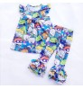 Baby Leggings Wholesale Printed Icing Baby Girls Cotton Ruffle Kids Boutique Leggings Pants