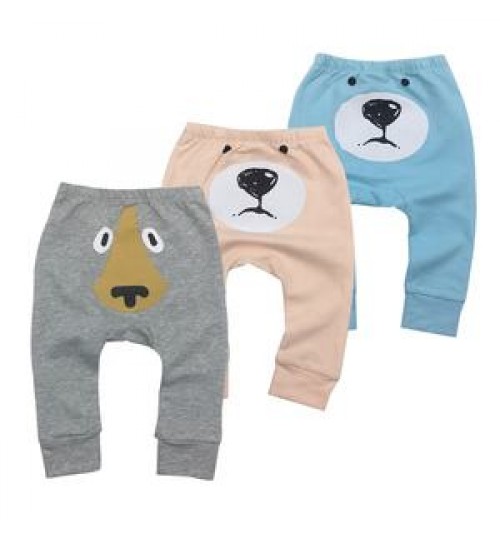 Redkite cartoon ass pattern beam foot soft cotton long pants baby