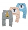 Redkite cartoon ass pattern beam foot soft cotton long pants baby