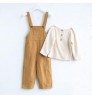 Fashion Hot Sell High Quality Linen Cotton Kids Overalls Summer Solid Color Baby Suspender Trousers